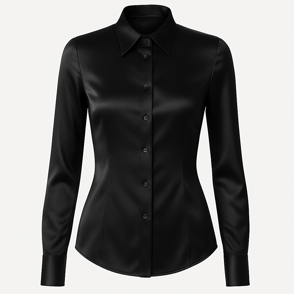 Seidenbluse Schwarz - Barvern Chemises