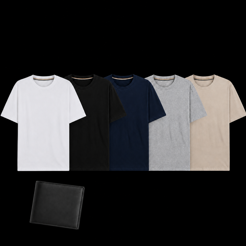 T-Shirt-Set [Zahle 2, erhalte 6] + Geldbörse